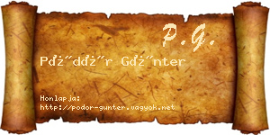 Pödör Günter névjegykártya